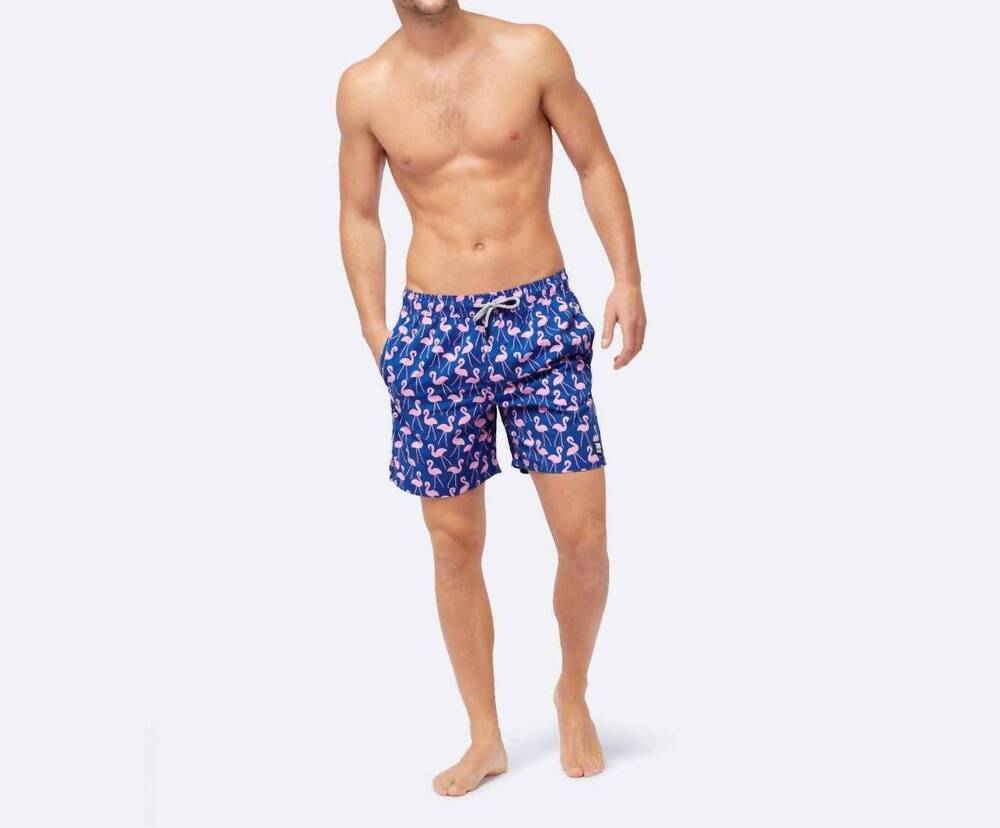 NEW TOM & TEDDY men's flamingo swim shorts in blue